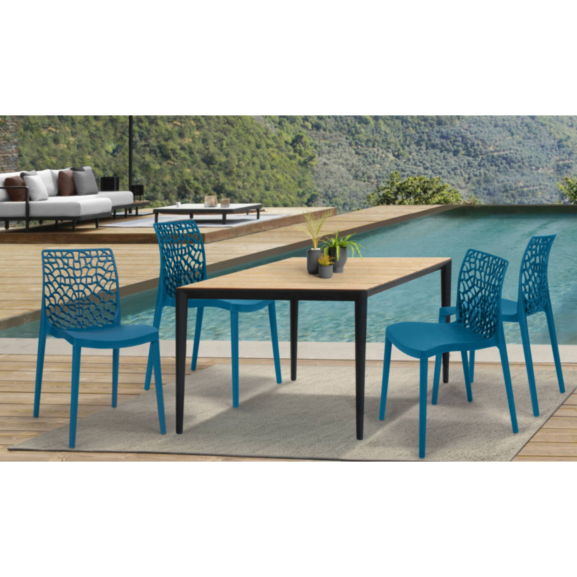 Chaises Dahlia - Bleu canard