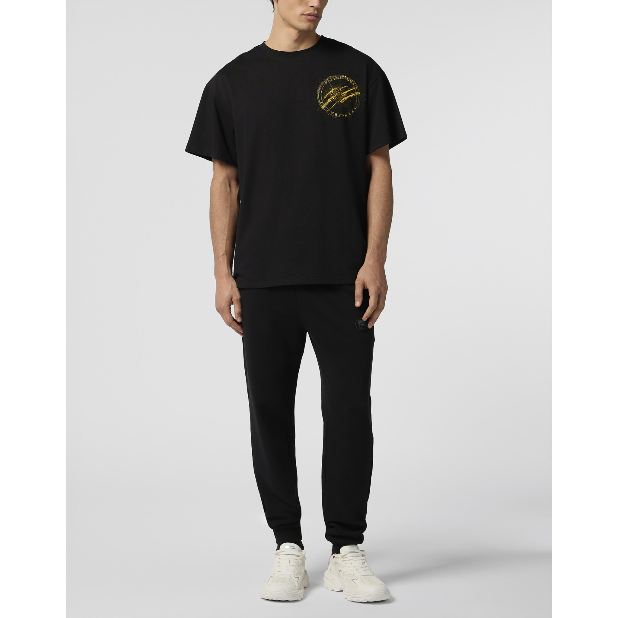 PLEIN SPORT Round Neck T-Shirt Chrome Scratch Edition