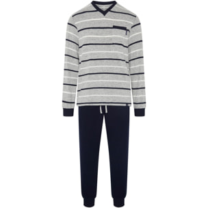Pijama hombre rayas azules vigore