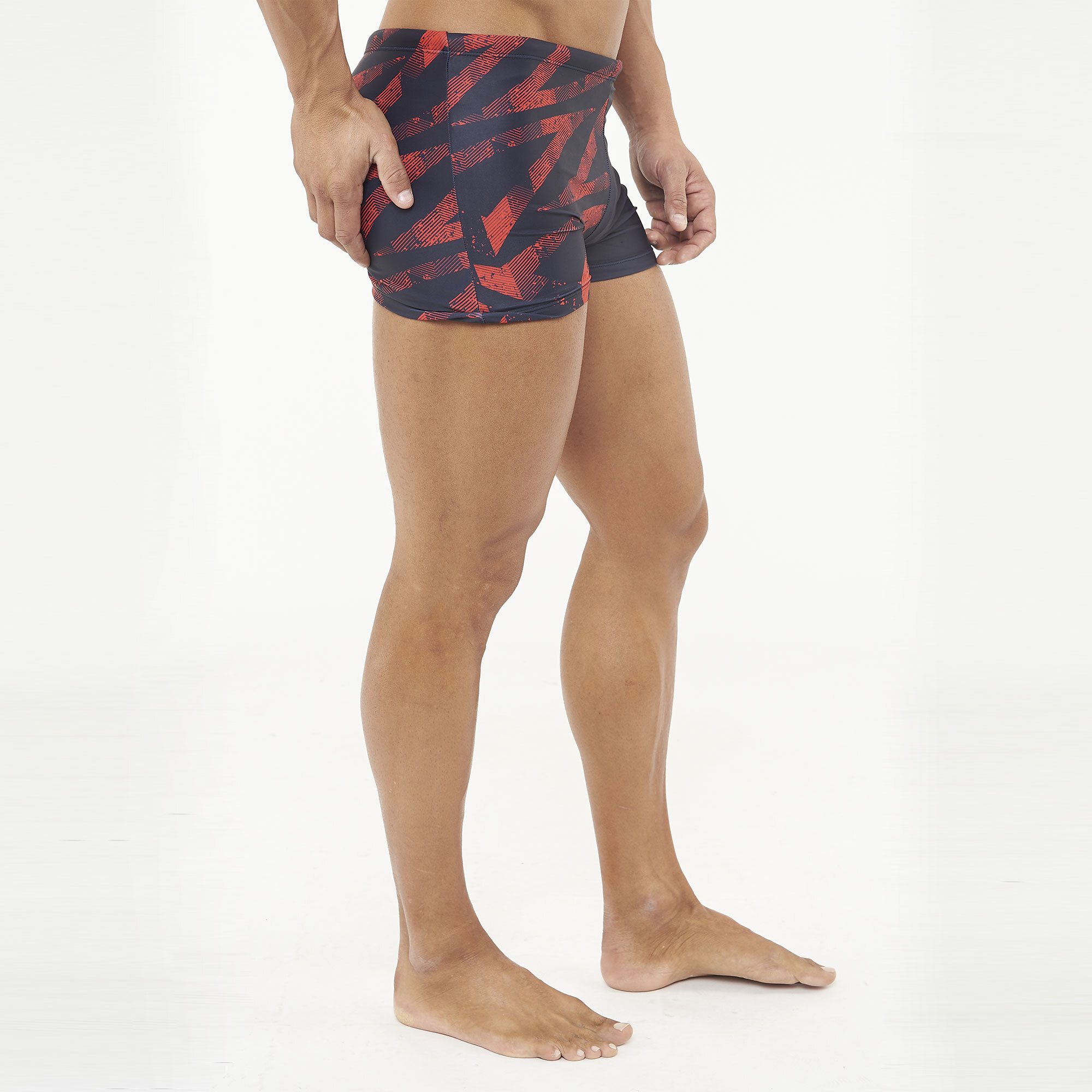 Costume boxer da nuoto HALLEK nero rosso