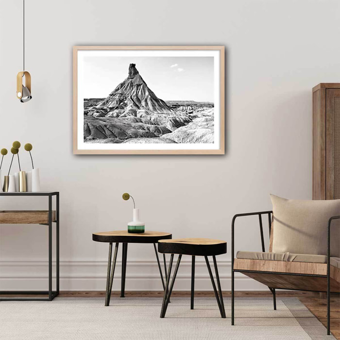 Affiche  piton de los bardenas Affiche + cadre en bois - Chêne