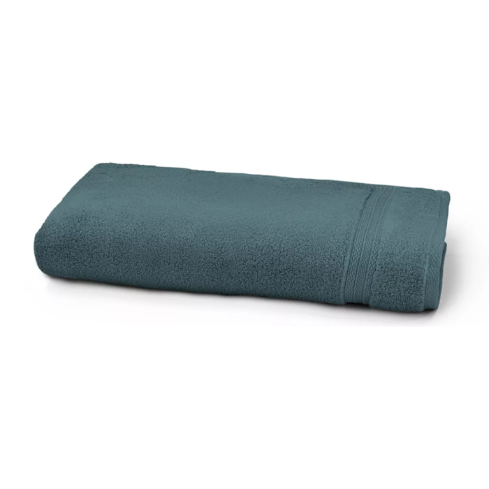 Drap de douche pur coton 550 g/m² uni bleu Elea petrole