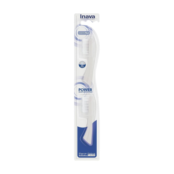 Inava Power - Recharge Brosse à Dents Électrique Sensibilité x 2