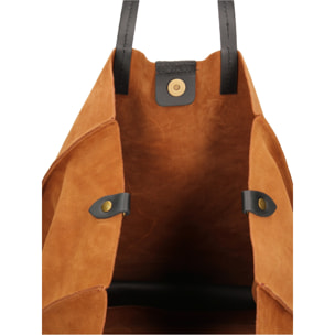 Borsa a mano da donna Made in Italy - Modello Novara Lux - Pelle Scamosciata - 34.5 x 32.0 x 17.0 cm