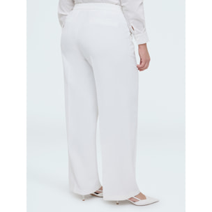 Fiorella Rubino - Pantaloni Wide Leg in tessuto fluido stretch - Bianco