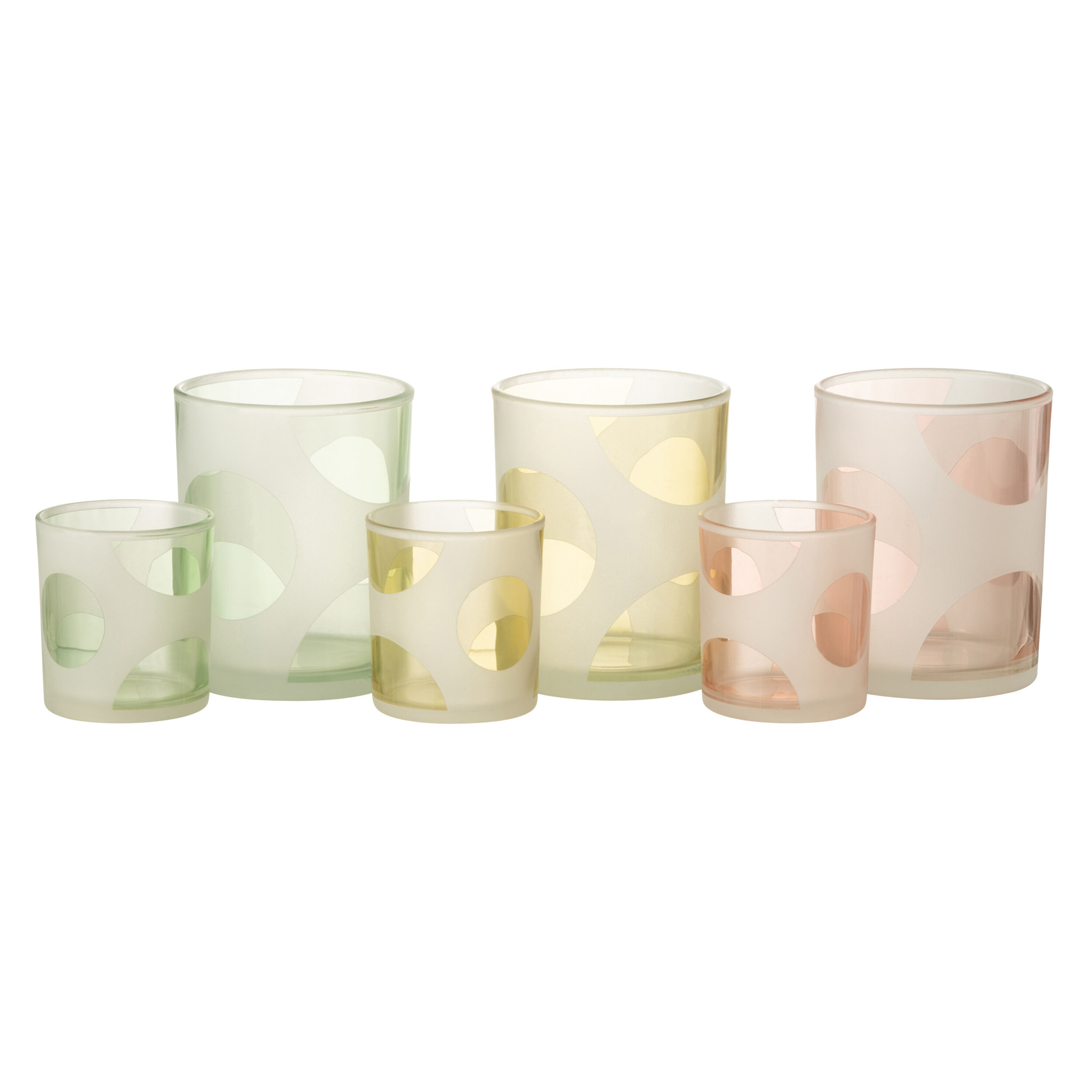 J-Line photophore Rond - verre - mix/pastel - medium - 3 pcs