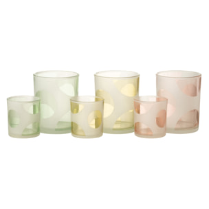 J-Line photophore Rond - verre - mix/pastel - medium - 3 pcs