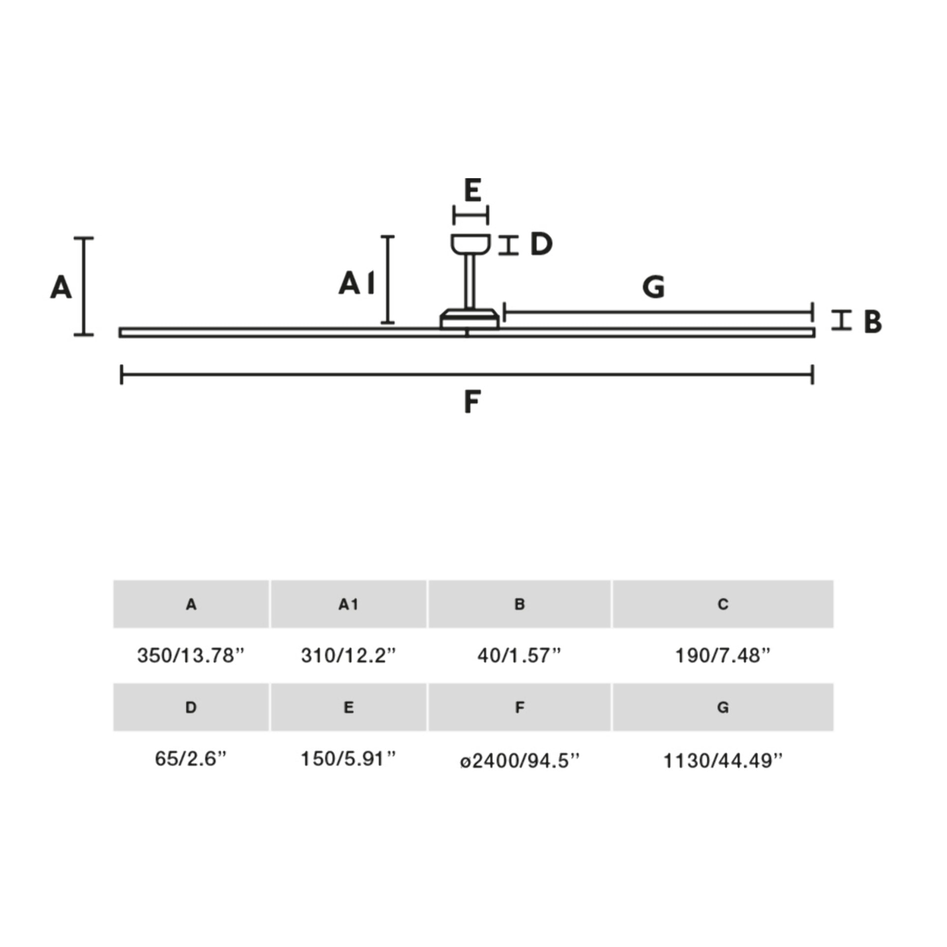 BIGWOOD 24 XXL Ventilatore a soffitto nero/noce