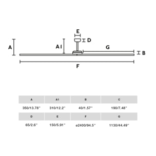 BIGWOOD 24 XXL Ventilatore a soffitto nero/noce