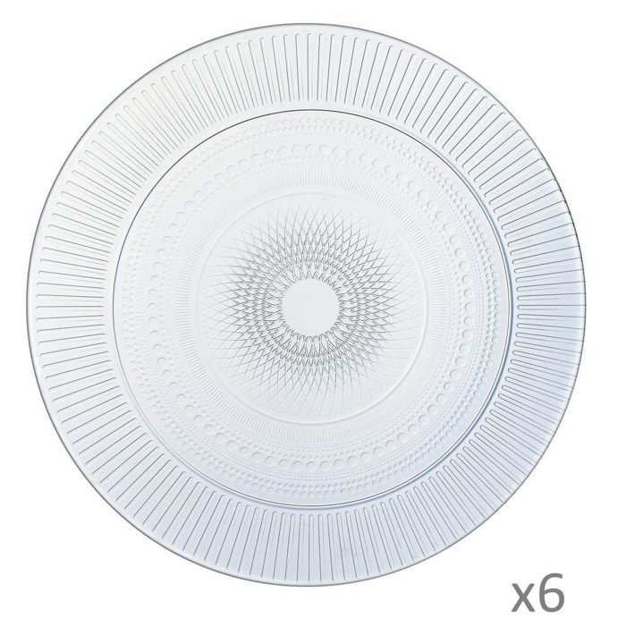 6 assiettes plates Louison 25cm - Luminarc