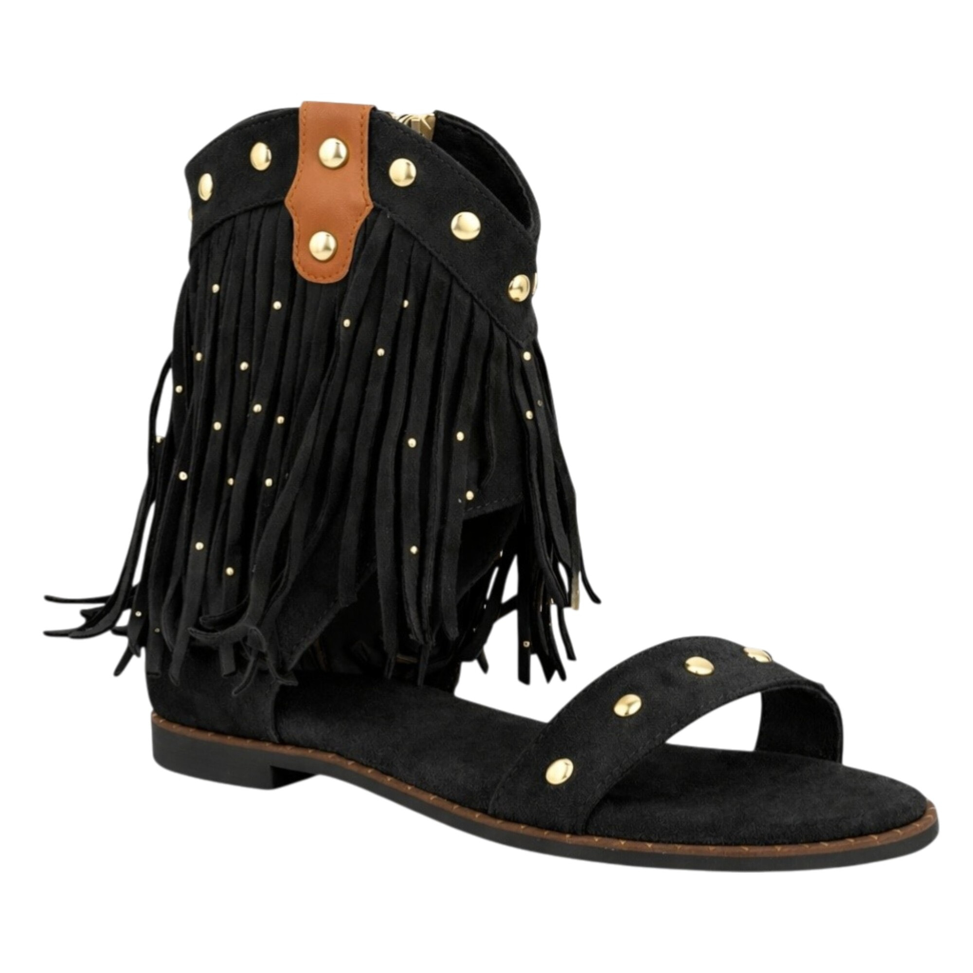 Sandalia boho flecos mujer plana