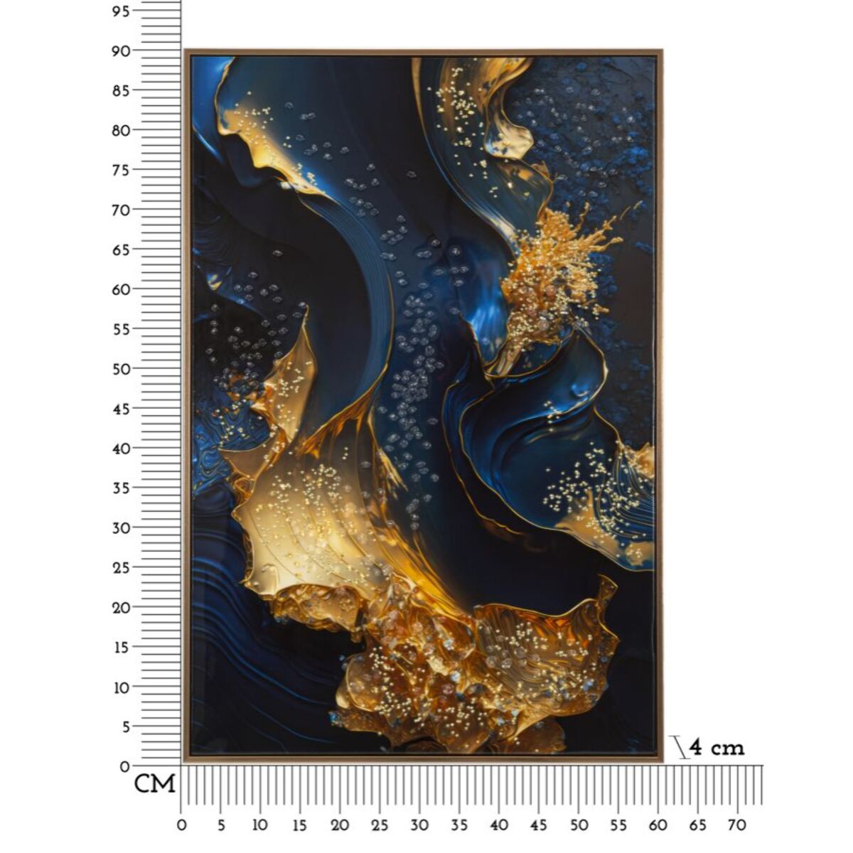 STAMPA SU TELA LACCATA C/CORNICE ANDROMEDA -B- CM 60X4X90