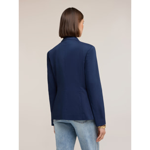 Motivi - Blazer strutturato in misto cotone - Blu