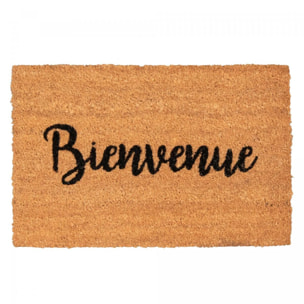 Paillasson motif texte en relief, naturel et robuste, WELCOME 1