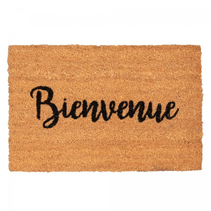 Paillasson motif texte en relief, naturel et robuste, WELCOME 1
