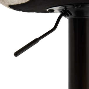 Lot de 2 tabourets de bar Cirea carré H.105cm pivotant beige noir
