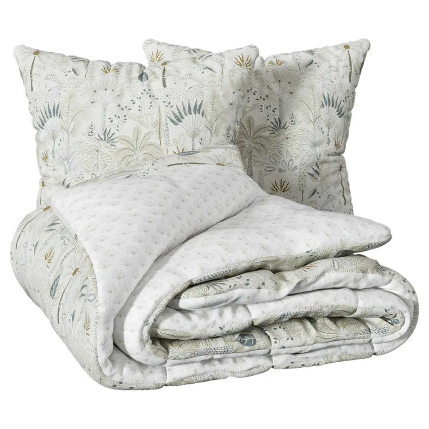 Parure de lit imprimée "Sonie" blanc 240x220cm