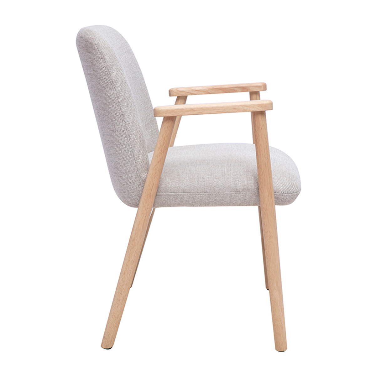 Chaises en tissu effet velours texturé beige et bois clair (lot de 2) KITTY