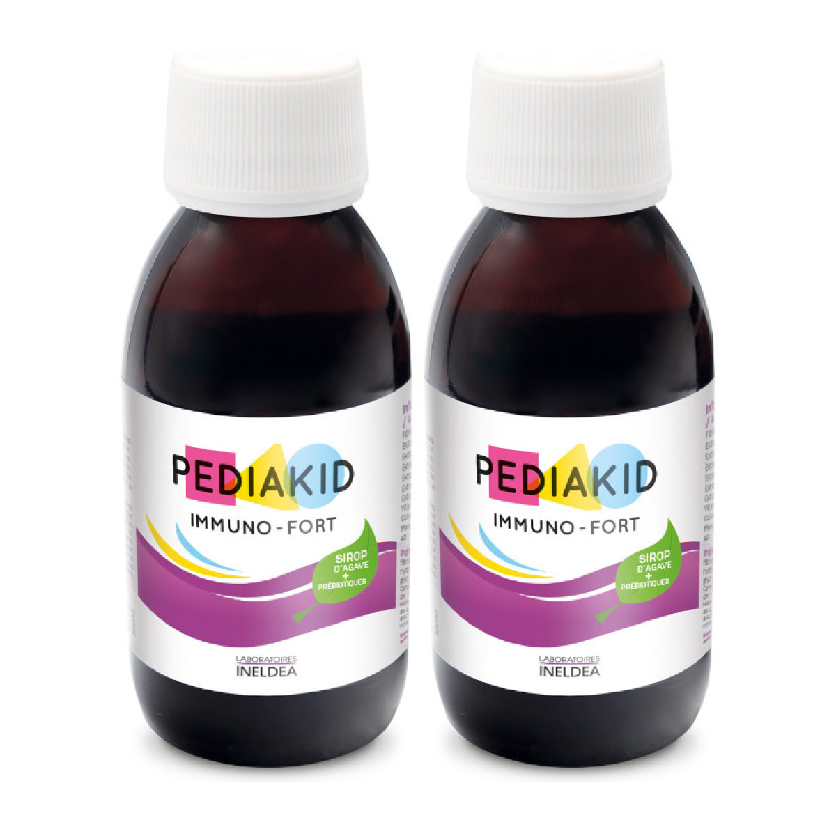 PEDIAKID - Complément Alimentaire Naturel Pediakid Immuno-Fort - Formule Exclusive au Sirop d'Agave - Aide à Soutenir les Défenses Naturelles de l'Organisme - Goût Myrtille - Lot de 2