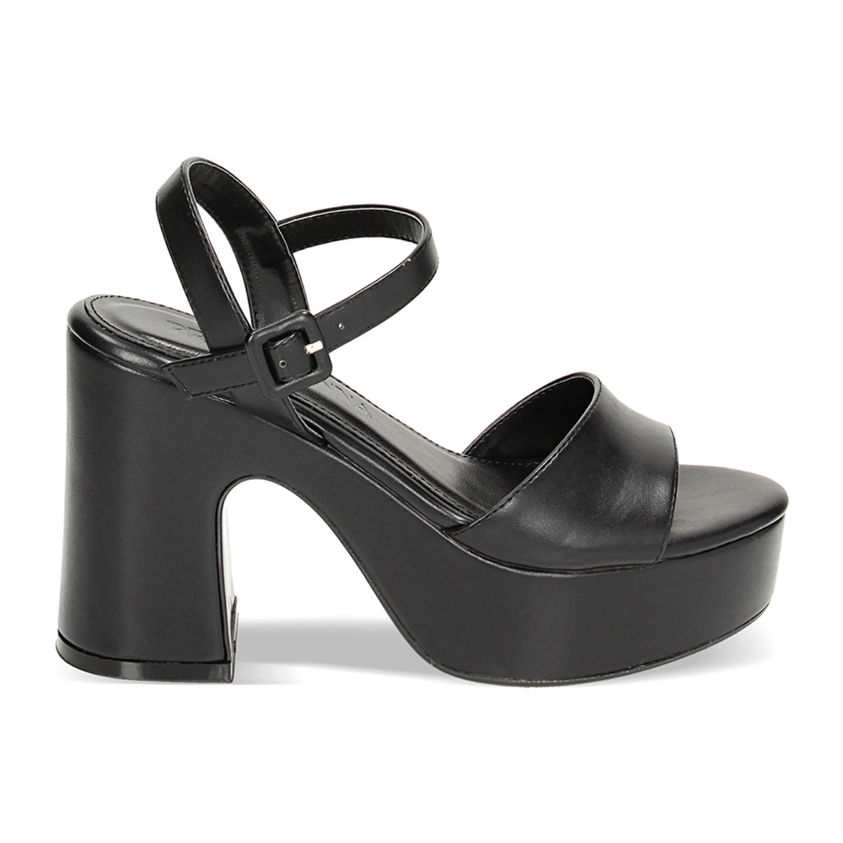 Sandali neri, tacco largo 10,5 cm