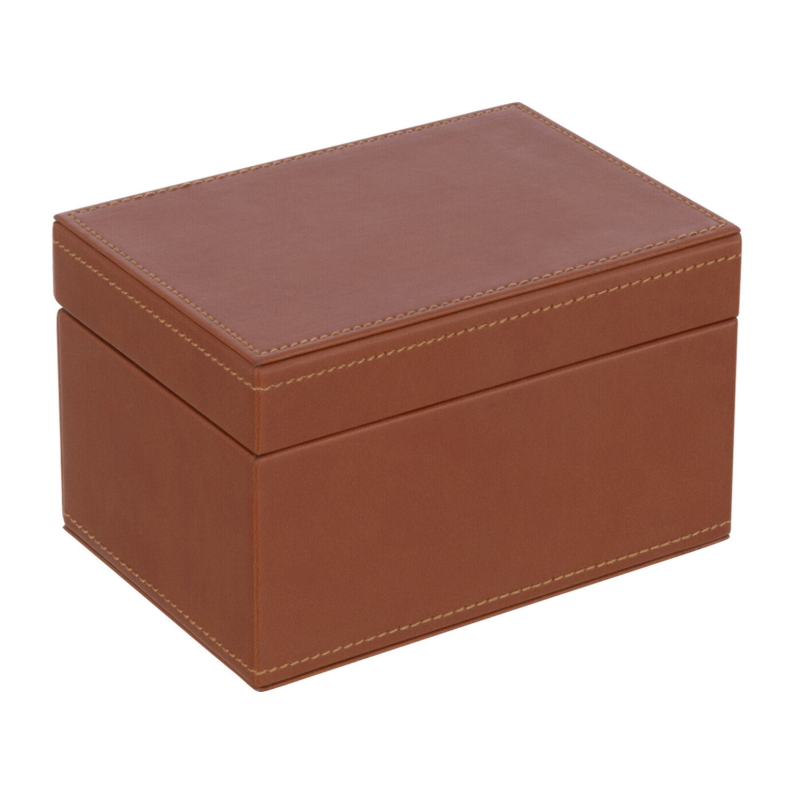 J-Line boîte jeux de cartes - simili cuir - cognac