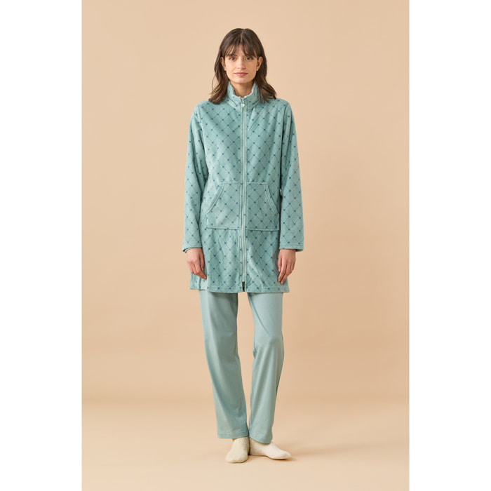 Vestaglia donna in micropile con zip articolo cuore. Noidinotte