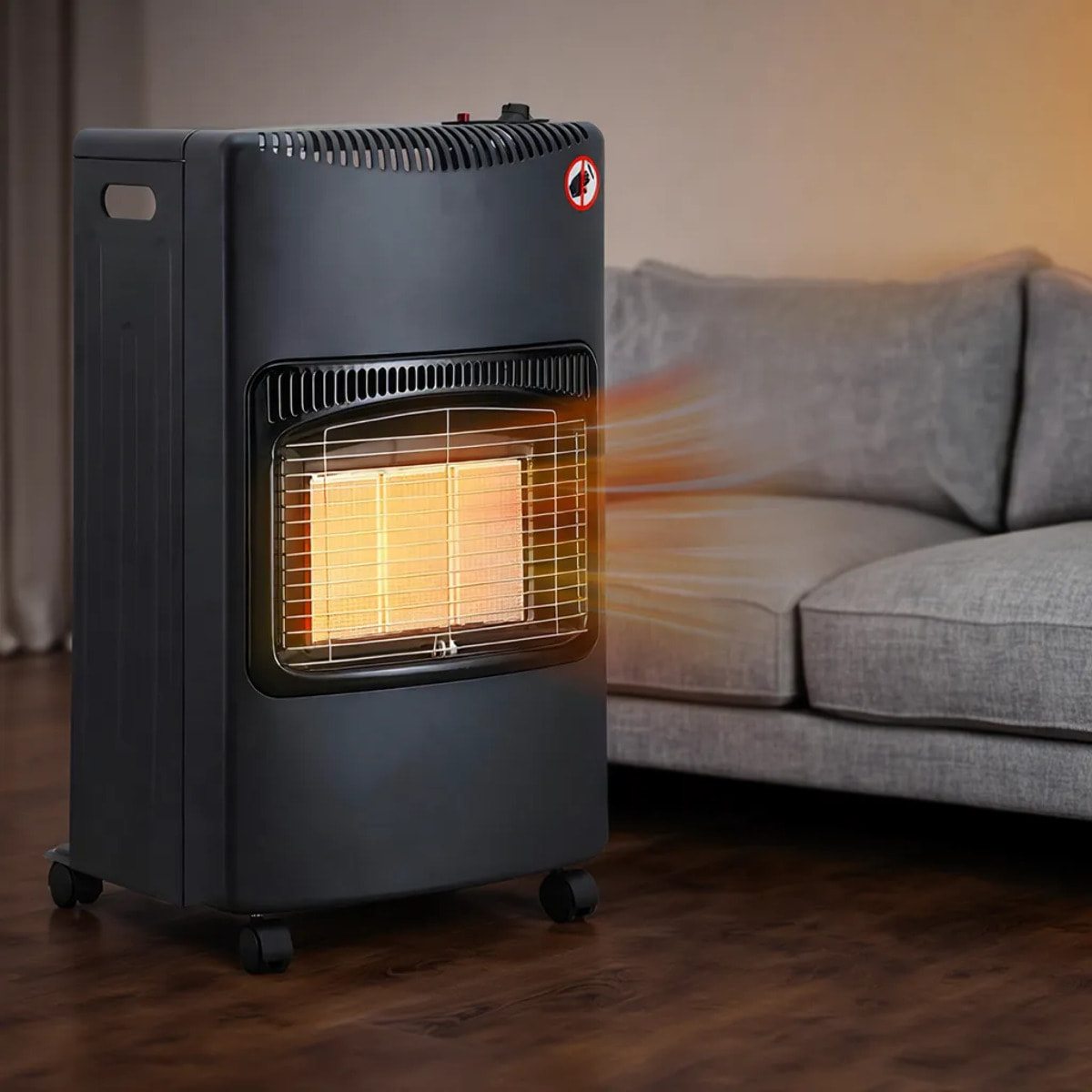 Stufa a Gas GPL 4,2 kW 3 Livelli Pannelli Infrarossi Accensione Piezoelettrica CE Sicurezza ODS Antiribaltamento Ruote Adatta fino 60m³ Bombole 15 kg