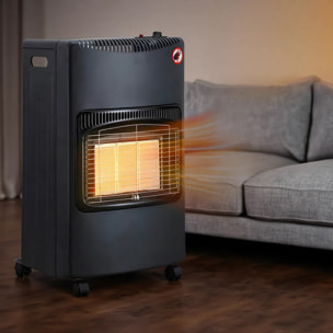 Stufa a Gas GPL 4,2 kW 3 Livelli Pannelli Infrarossi Accensione Piezoelettrica CE Sicurezza ODS Antiribaltamento Ruote Adatta fino 60m³ Bombole 15 kg