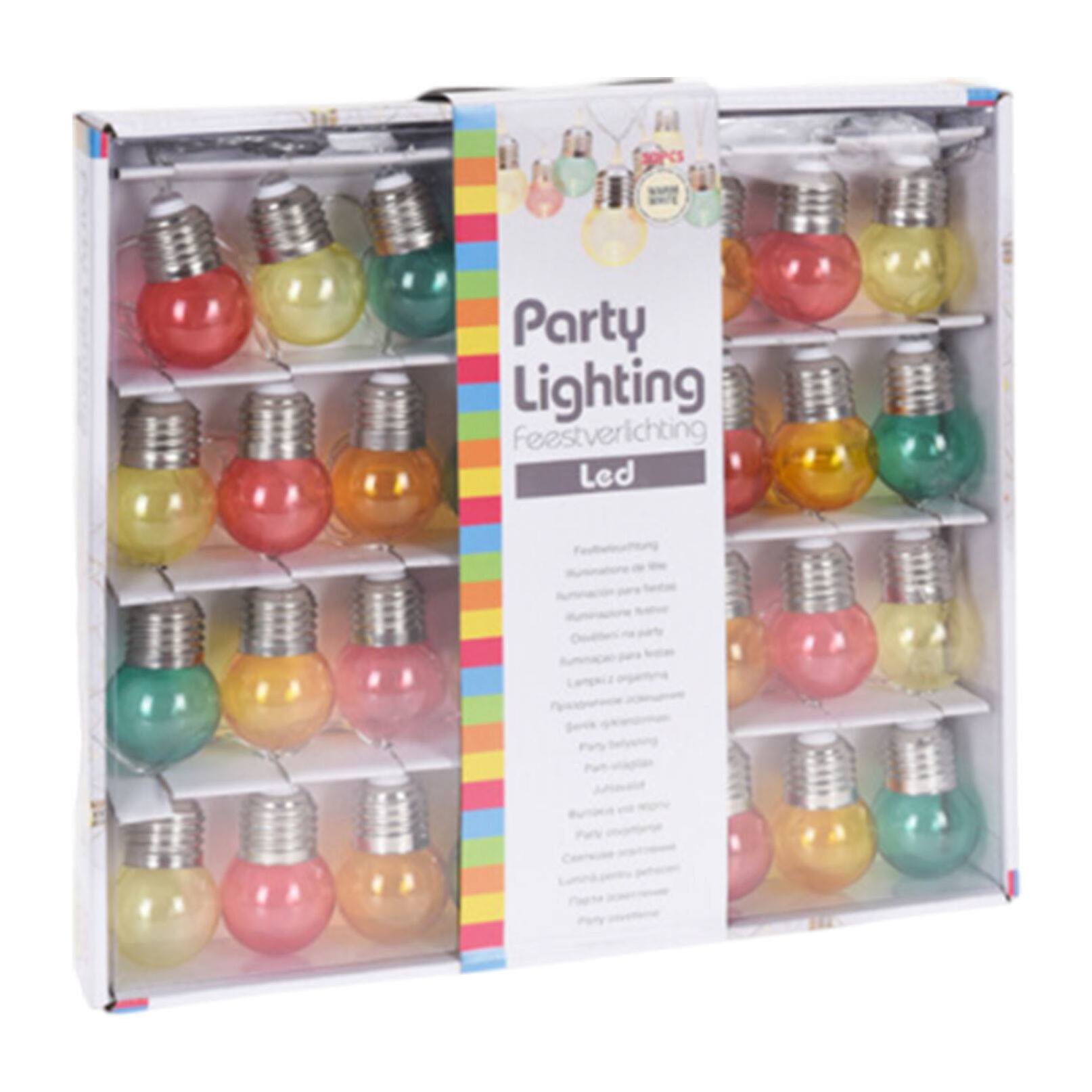 Guirnalda de 30 bombillas led en forma de bola con 4 colores surtidos