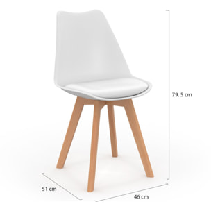 Chaises Nordia pieds bois de hêtre - Mix color - Blanc, rose, bleu pastel, gris clair