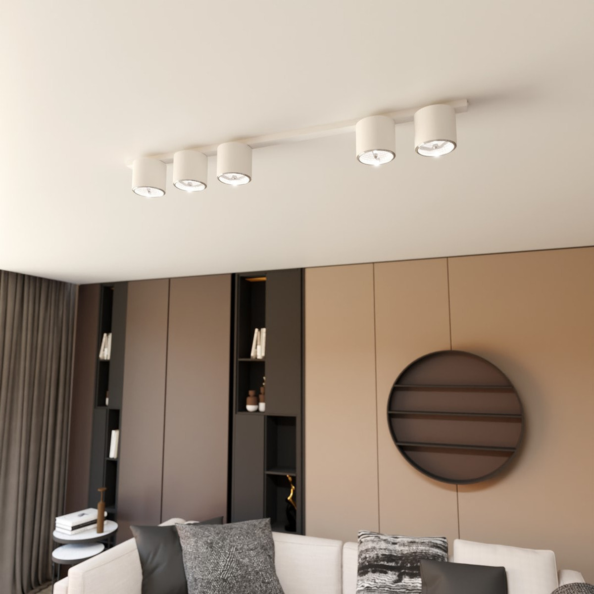 Faretto da soffitto Nano in acciaio bianco opaco