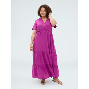 Fiorella Rubino - Vestido largo Smile en viscosa - Fuchsia