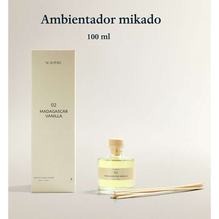 Difusor mikado de 100ml aroma vainilla de madagascar scalpers