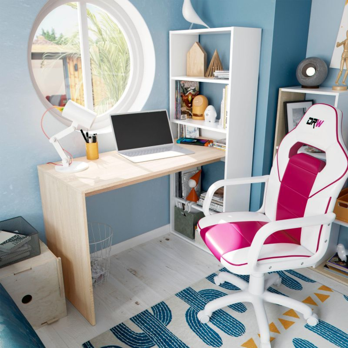 Silla gaming DRW Blanco - Rosa DRW