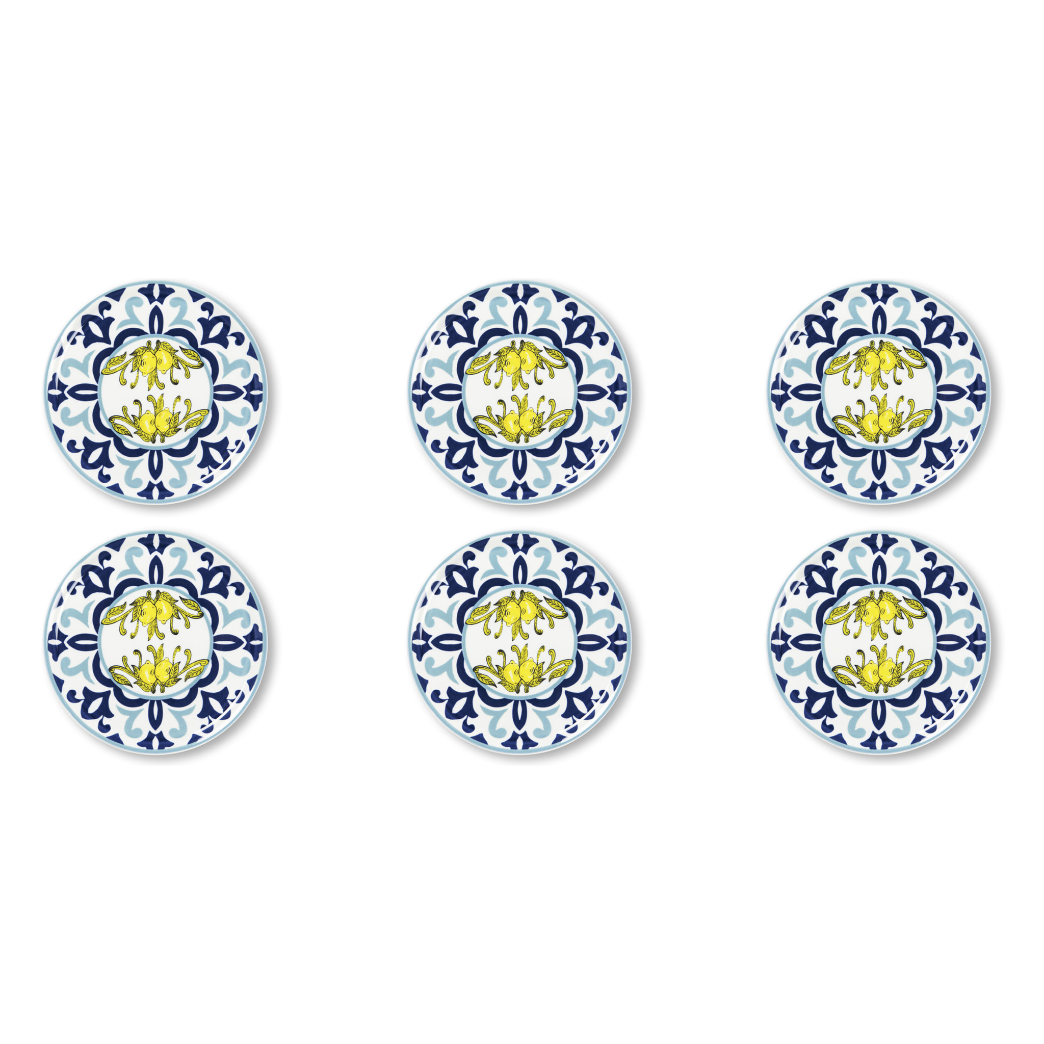 Set 6 Piatti Pizza Excelsa – Amalfi, Porcellana Multicolore