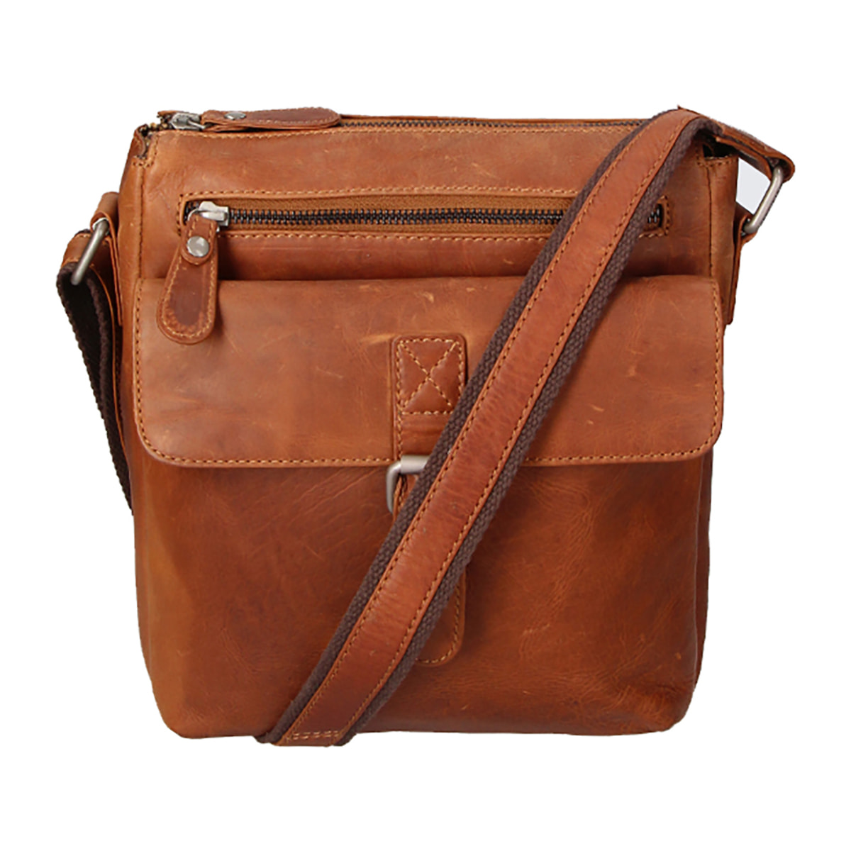 Borsa a tracolla  da uomo In Vera pelle Made in Italy 24x28x7 cm