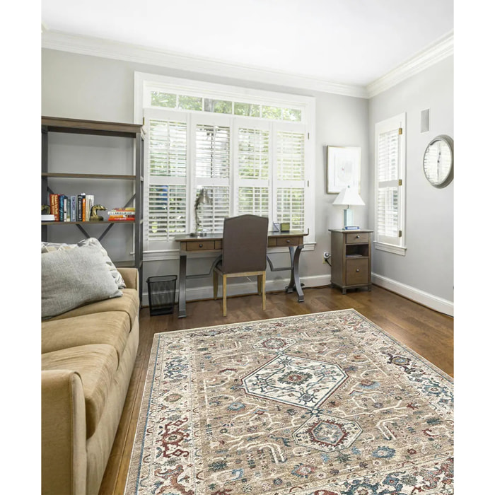 Tappeto stile Persiano classico tradizionale colore avorio beige per salotto soggiorno camera da letto