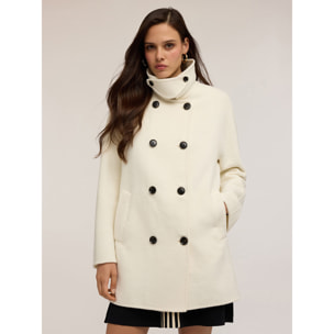 Motivi - Cappotto a kimono in panno misto lana - Bianco