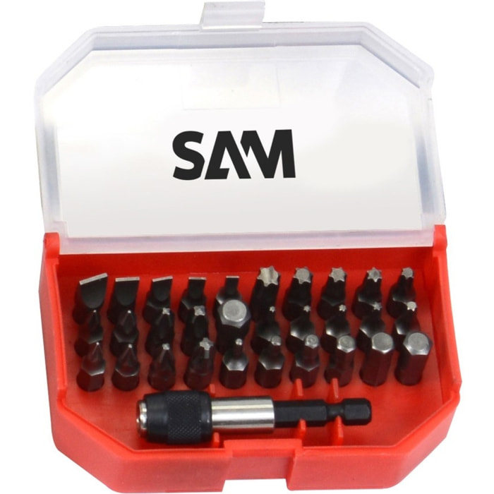 Coffret de 30 embouts de vissage 1/4' + 1 porte-embout SAM OUTILLAGE - E900-J30B