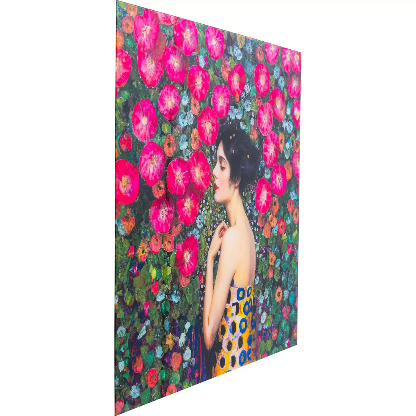 Tableau en verre Art Nouveau fleurs 120x120cm Kare Design