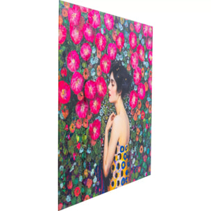 Tableau en verre Art Nouveau fleurs 120x120cm Kare Design