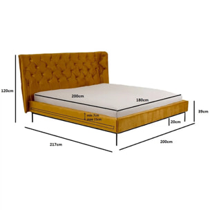 Lit Audrey 180x200cm velours ocre Kare Design