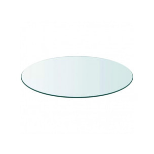 Plateau rond D90cm en verre trempé transparent - dessus de table résistant - PLATEAU