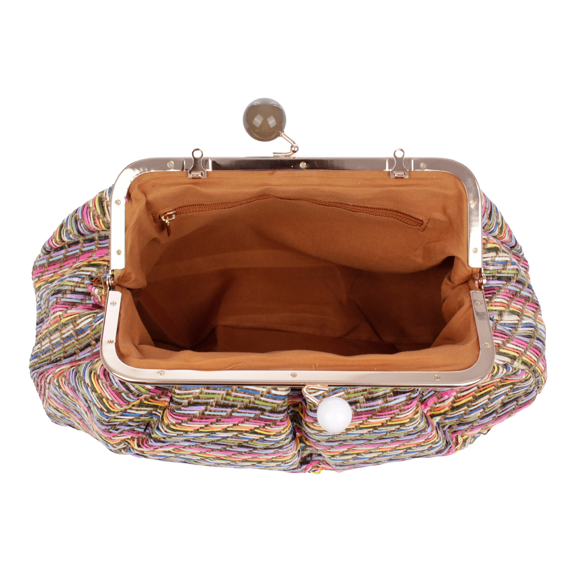 Boesio Bolso bandolera Mujer. Fabricado en rafia sintética entrelazada.