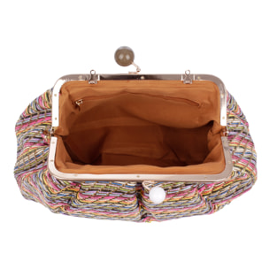 Boesio Bolso bandolera Mujer. Fabricado en rafia sintética entrelazada.