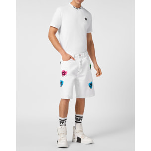 PHILIPP PLEIN DENIM SHORTS SMILE
