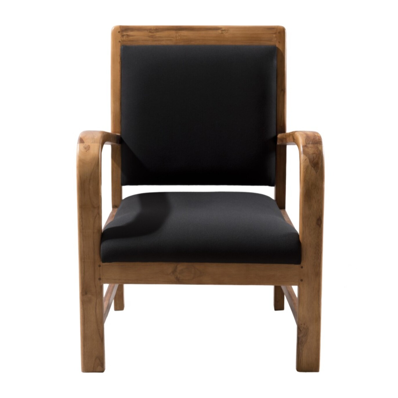 DAK - Fauteuil scandi teck et tissu noir