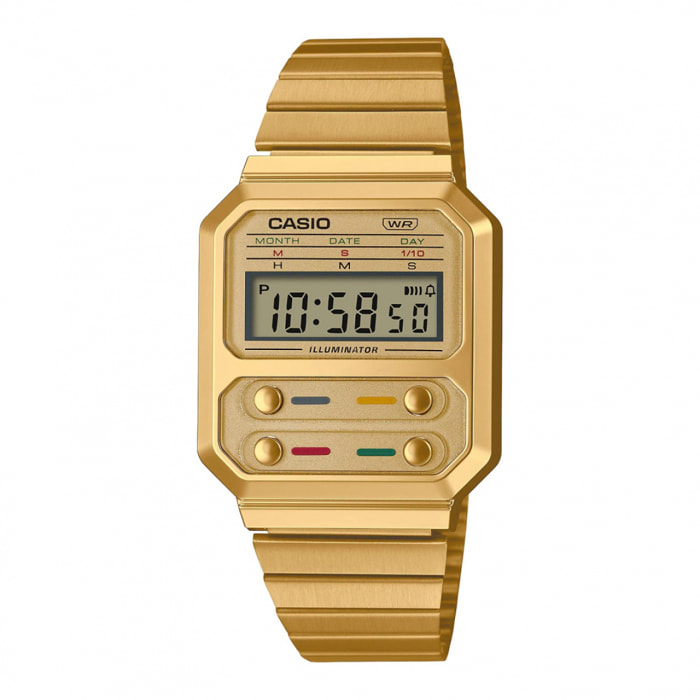 Reloj Casio A100WEG-9AEF Unisex Digital Cuarzo con Correa de Acero