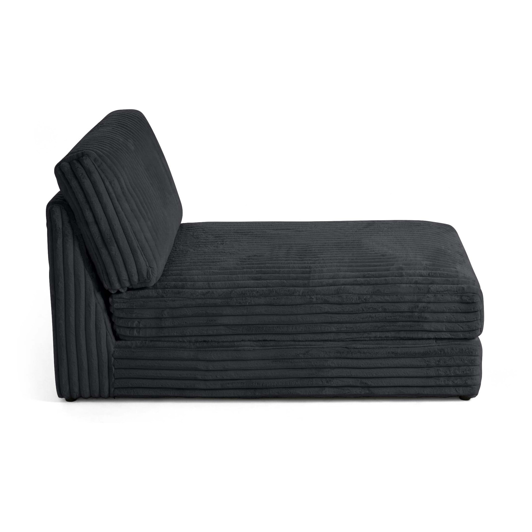 Jasper - module méridienne - en fausse fourrure côtelée - Gris Anthracite