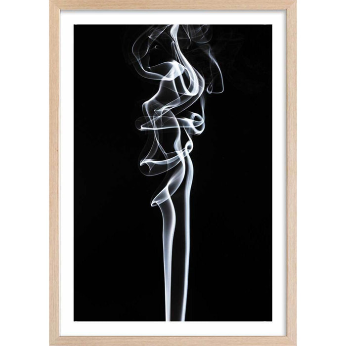 Poster white smoke sensual Affiche + cadre en bois - Chêne